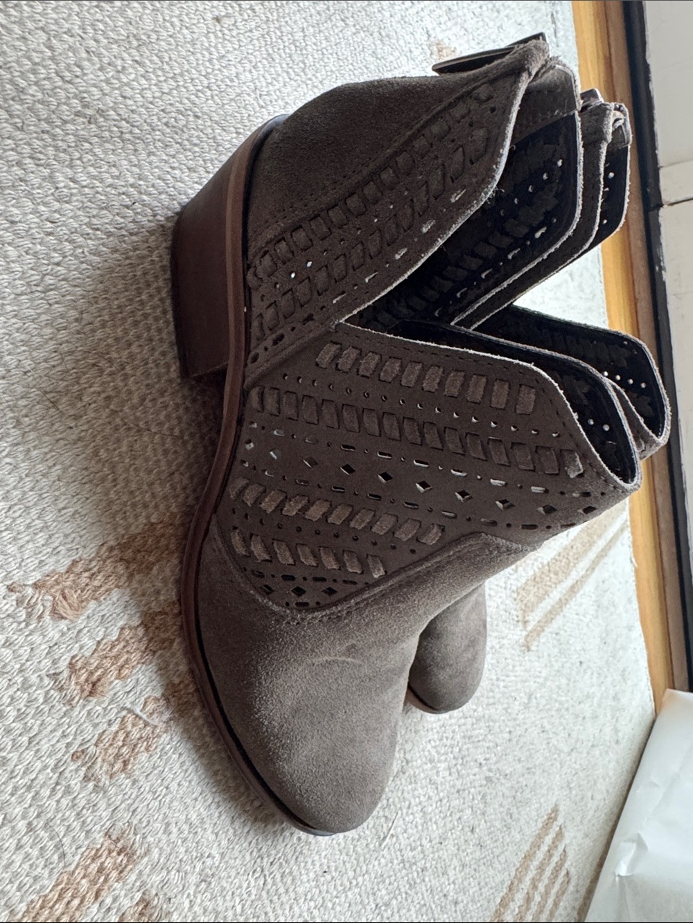 Vince Camuto Taupe Suede Ankle Booties - Picture 3 of 6